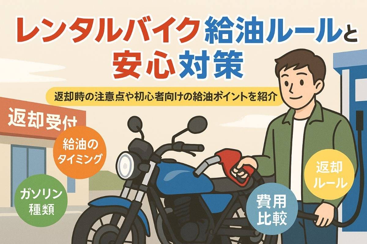 レンタルバイクのガソリン返却ルールや費用比較と初心者でも安心できる給油方法・失敗防止策
