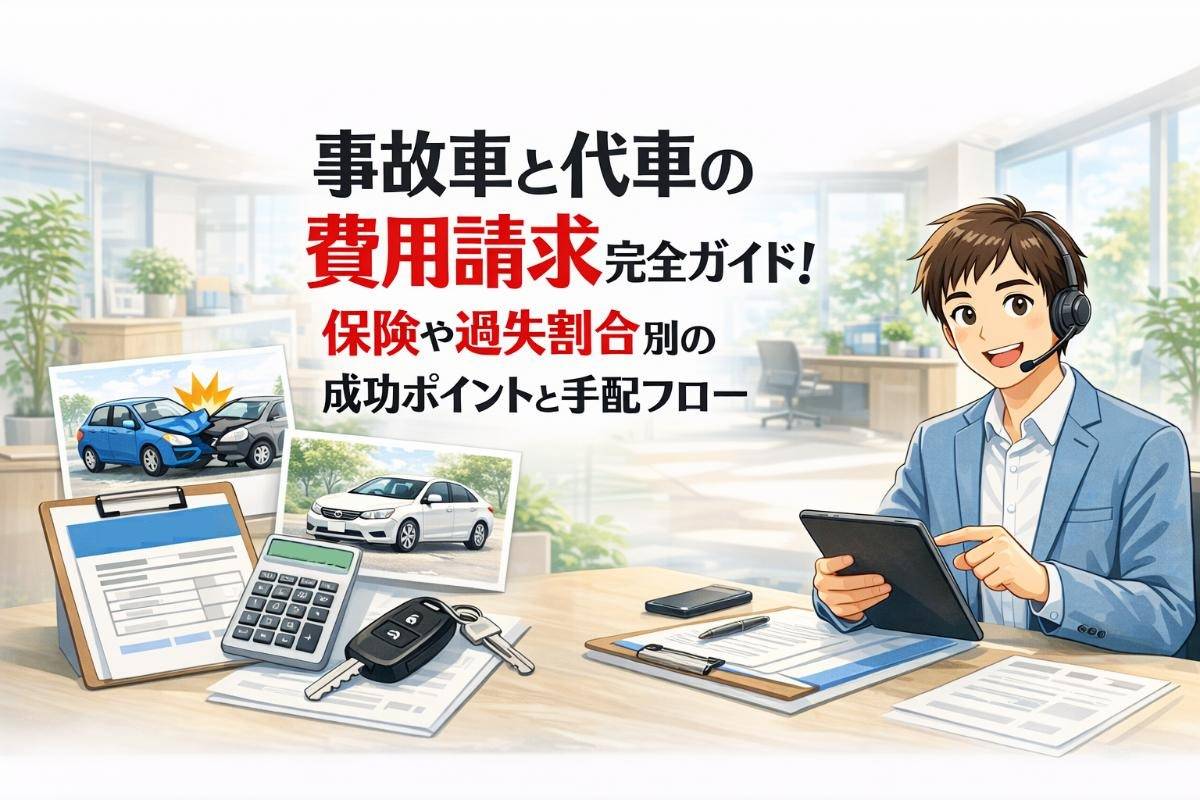 事故車と代車の費用請求完全ガイド｜保険や過失割合別の成功ポイントと手配フロー
