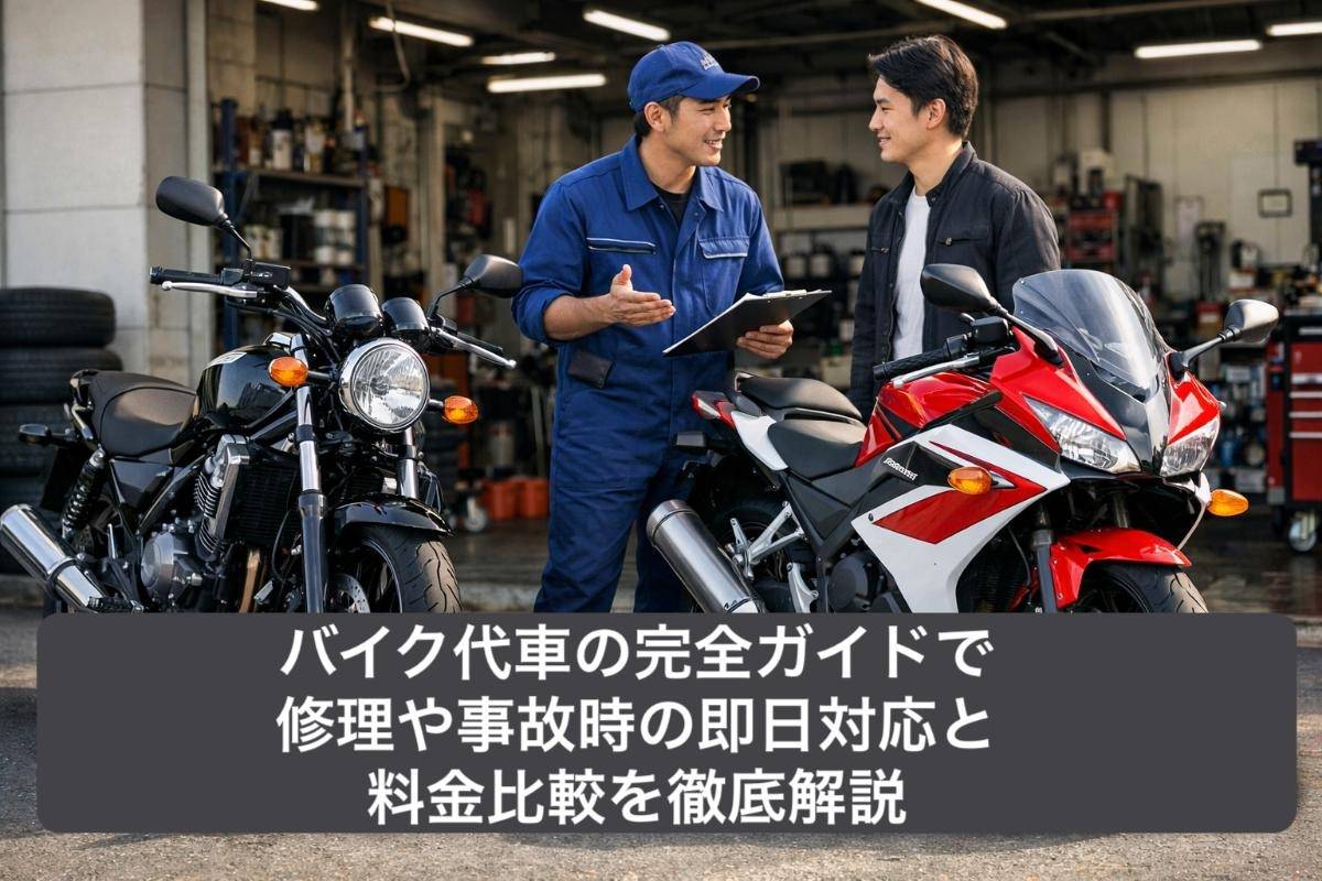 バイク代車の完全ガイドで修理や事故時の即日対応と料金比較を徹底解説