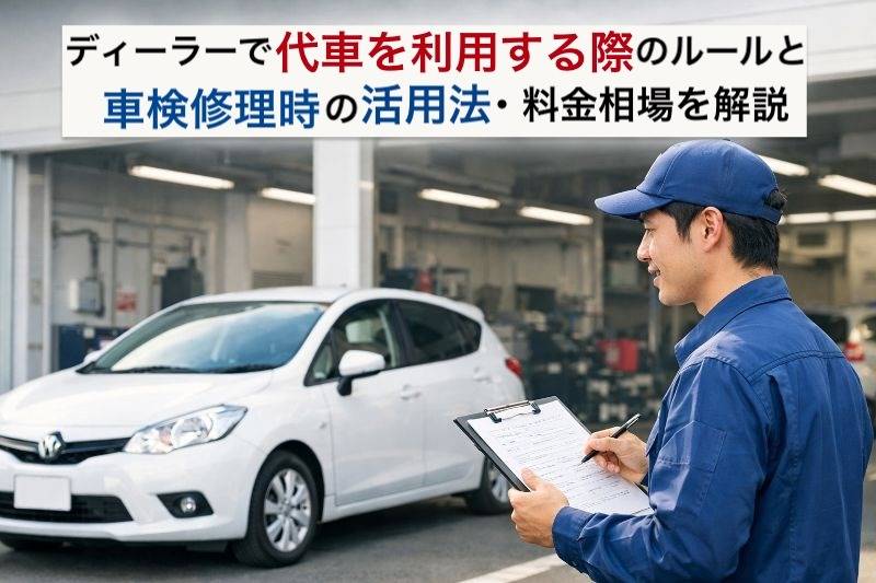 ディーラーで代車を利用する際のルールと車検修理時の活用法・料金相場を解説